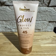 Coppertone GLOW Protect &Tan Gradual Tanner and SPF 45 Sunscreen Lotion 5oz Sun Creams and Lotions price