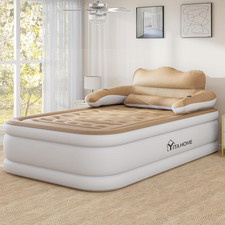 Full XL Air Mattress with Headboard & Pump - 18" Inflatable Bed for Home & Campi Air Mattress price