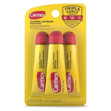 Carmex Classic Medicated Lip Balm Tubes, Lip Moisturizer, 3 Count (1 Pack of 3) Lip Care / Protectors price