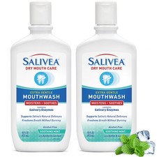 Soothe Dry Mouth and Freshen Breath - Salivea Mint Mouthwash 16oz 2 Pack Mouthwash and Spray price