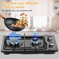 Gas Stove Top with 2 Burner Built-in Gas Cooktop 20 inch Stainless Steel LPG/NG Built-in Cooktops price