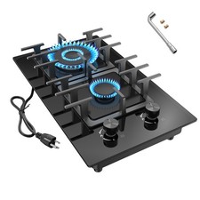20in Gas Cooktop 2 Burners NG/LPG Tempered Glass Drop-in Kitchen Gas Hob 2025 Built-in Cooktops price
