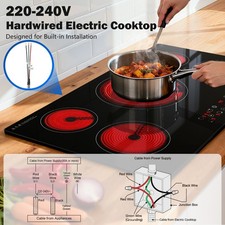 36 inch Electric Cooktop,5Burners 9000W Built-in Glass Ceramic Touch Control Built-in Cooktops price