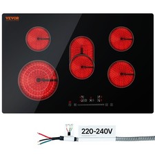 30" Built-in Electric Ceramic Cooktop 5 Burners Glass Stove Touch Control 8600W Built-in Cooktops price