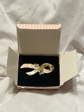 Avon Better Breast Care Awareness Ribbon Pin Pink Gold Tone Enamel Boxed Breast Care price