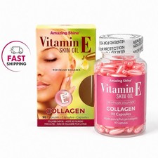 Amazing Shine  Vitamin E Collagen Skin Oil, 90 Capsules, Topical Dry Skin Care Breast Care price