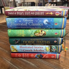 Lot Of 5 Usborne Illustrated Classics Fables Myths Stories For Young Readers Children's Classics price