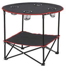 Camping Table Folding Picnic Table with 4 Cup Holders For BBQ Outdoor Fishing Camping & Picnic Table price