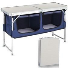 4 Ft Folding Camping Aluminum Picnic Table with Storage , Adjustable Height Camping & Picnic Table price