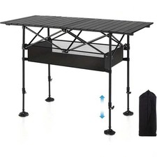 Aoran Large Black Folding Camping Table, Aluminum Roll-Up with Carry Bag Camping & Picnic Table price
