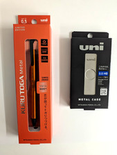 Uni Kuru Toga Metal 0.5mm Sunrise Orange + Smudge-Proof Leads Set Japan Mechanical Pencil price