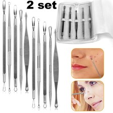 2 Set Stainless Steel Blackhead Remover Kit 10PCS Pimple Comedone Extractor Tool Acne and Pimple Care price