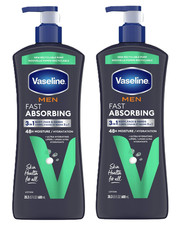 Vaseline Men Fast Absorbing 3-in-1 Face, Hands & Body Lotion for Men,20.3 oz 2pk Hand Care price