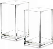 2 Pack Clear Acrylic Pencil Pen Holder Cup,Desk Accessories Holder,Makeup Brush Makeup Brushes and Accessories price