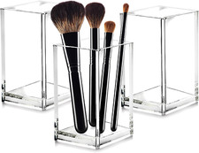 3 Pack Clear Acrylic Makeup Brush Holder,Acrylic Cosmetic Brushes Storage Organi Makeup Brushes and Accessories price