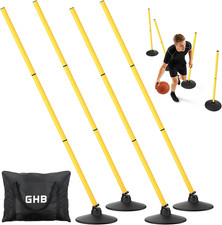 Agility Poles 4 Pack 50" Rebound Sports Basketball Training Poles,Detachable Spe Football Equipment price