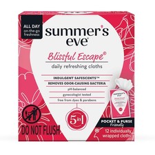 Summer's Eve Feminine Wipes Blissful Escape pH Balanced Individually Wrapped 12c Genital Area Hygiene price