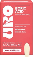 URO Boric Acid Vaginal Suppositories Fast Relief w/ Lactic Acid & Aloe 30 Ct Genital Area Hygiene price