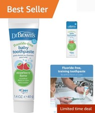 Safe Swallow Dr. Brown’s 1.4oz Baby Toothpaste - Fluoride-Free Strawberry Flavor Baby Toothpaste price