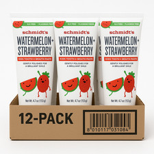 Schmidt's Children's Toothpaste, Watermelon + Strawberry, 4.7 Oz (12 Pack) Baby Toothpaste price