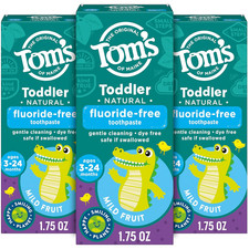 Tom'S of Maine Fluoride-Free Toddler Training Toothpaste, Mild Fruit, 1.75 Oz. 3 Baby Toothpaste price