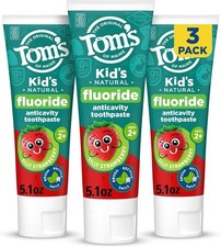 Kids Flouride Toothpaste 5.1 oz (3 Pack) - Natural Strawberry Flavor for Ages 2+ Baby Toothpaste price