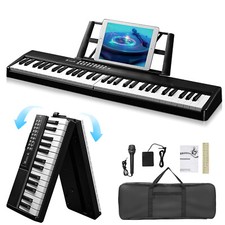 Top GEP-204 61 Key Folding Piano Semi Weighted Keyboard Bluetooth Digital Piano Digital Pianos price