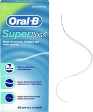 Oral-B Super Floss Pre-Cut Strands Dental Floss, Mint, 50 Count Dental Floss price