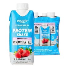 Equate High Performance Protein Shake, Strawberry, 11 fl oz, 4 Count Protein Powders price
