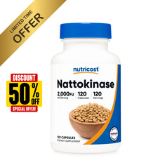 Nutricost Nattokinase 2,000FU, 120 Capsules - Gluten Free, Non-GMO, Vegetarian Protein Powders price