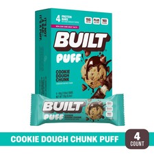 BUILT Bar Protein Bar, Cookie Dough Chunk Puff, 15g Protein, Collagen, 4 Count Protein Powders price