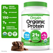 Orgain Organic Vegan 21g Protein Powder, Plant Based, Creamy Chocolate 2.03lb Protein Powders price
