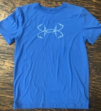 Under Armour HeatGear Boys Logo T-Shirt Short Sleeve Loose YXL Blue Boys' T-shirt price