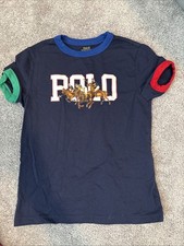 Polo Ralph Lauren Boy's Triple-Pony Logo Cotton T-Shirt JL3 Blue Size 7 Boys' T-shirt price