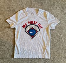 Nike Dri-FIT Boys 6 White Short Sleeve Crew Neck Graphic Print T-Shirt Boys' T-shirt price