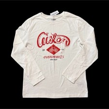 Old Navy Boys L (10-12) White Long Sleeve T-Shirt Bikes Graphic Crew Neck Cotton Boys' T-shirt price