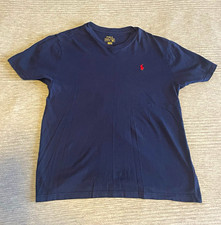 Polo Ralph Lauren Boys 14-16 Navy V-Neck Short Sleeve Solid Logo T-Shirt Boys' T-shirt price