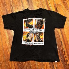 Jurassic World Dinosaur Graphic T-Shirt Youth Large Black Raptor T-Rex Movie Tee Boys' T-shirt price
