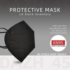 50/100Pcs Black KN95 Face Mask 5 Layer BFE 95% Disposable Respirator Masks price