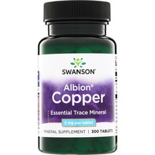 Swanson Copper Essential Trace Mineral, Organ & Tissue Health, 2 mg (300 Tabs) Organs price