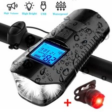 USB Rechargeable LED Bicycle Bike Headlight Rear Tail Light Speedometer Odometer Bicycle Accessories price