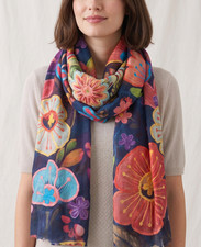 Hand Embroidered Pashmina Scarf Boho Floral Wrap Shawl Indian Handmade Gift Shawl price