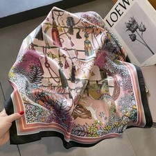 New Scarf Women Vintage Pink Black Kerchief Headscarf Wrap Shawl price