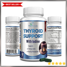 Thyroid Support with Iodine - Metabolism Booster, Energy Booster, Increase Focus Amino Acid price