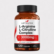 L-Arginine L-Citrulline Complex | 3000mg | 120 Capsules | Non-GMO | by Lofnafee Amino Acid price