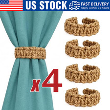 4X Twist Curtain Buckles Jute Braided Curtain Tie Rope Tieback Holder Clips US Curtain Accessory price