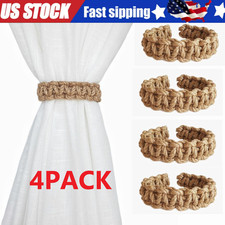4X Twist Curtain Buckles Jute Braided Curtain Tie Rope Tieback Holder Clips US Curtain Accessory price