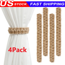 4X Twist Curtain Buckles Jute Braided Curtain Tie Rope Tieback Holder Clips US Curtain Accessory price