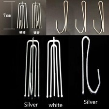 10pcs Metal Curtain Hooks Pin Pinch Pleat Drapery Hanging Hook Fork Silver White Curtain Accessory price