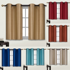 2 PANELS Bedroom Half Window Curtain & KITCHEN WINDOW TIER 36" BLACKOUT D24 Curtain Accessory price